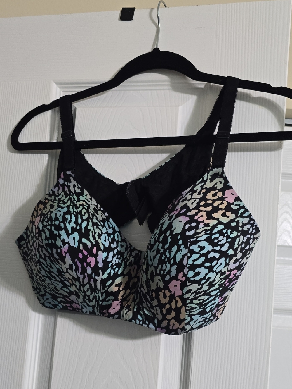 Black Multicolor Animal-Print T-Shirt Bra